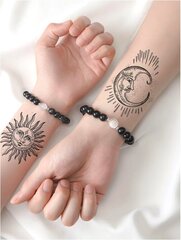 Временная татуировка с солнцем и луной, Electronics LV-300034, черная, 1шт цена и информация | Кисти для макияжа, спонжи | kaup24.ee