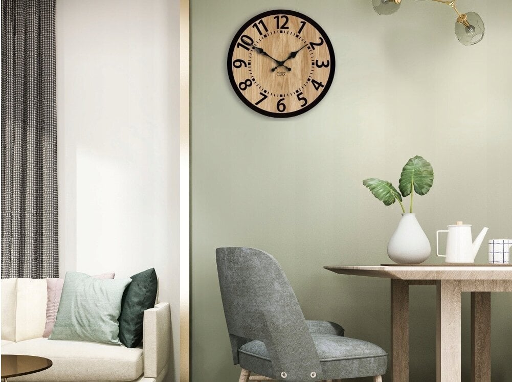 Seinakell ModernClock beež, must 33cm цена и информация | Kellad | kaup24.ee