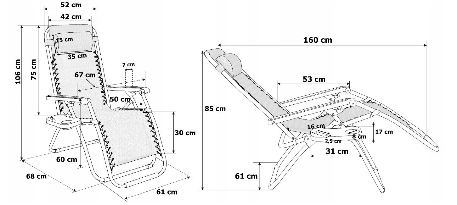 Kokkupandavad toolid, 160cm hind ja info | Aiatoolid | kaup24.ee