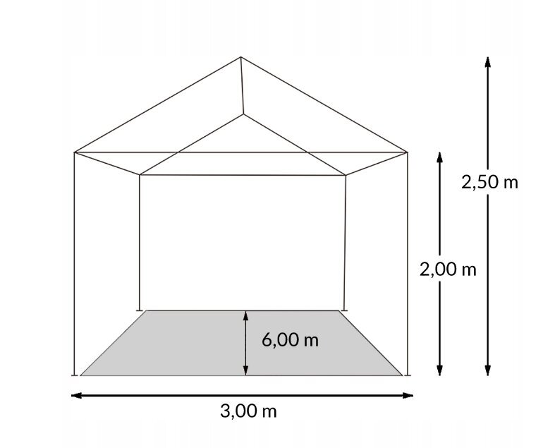 Paviljon Casaria 6 seina 3 x 6 x 2,5 m hind ja info | Varikatused ja aiapaviljonid | kaup24.ee