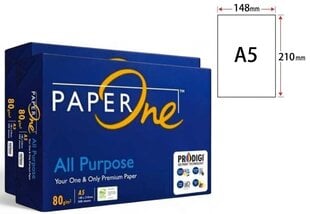 Офисная копировальная бумага Paper One All Purpose, A5, 80 г/м², 500 листов kaina ir informacija | Тетради и бумажные товары | kaup24.ee