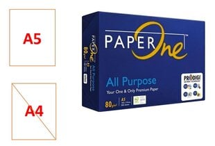 Офисная копировальная бумага Paper One All Purpose, A5, 80 г/м², 500 листов цена и информация | Тетради и бумажные товары | kaup24.ee