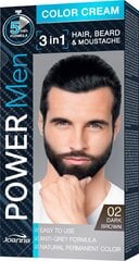 Juuksevärv Joanna Power Men Color Cream 3in1 nr 02 Tumepruun hind ja info | Juuksevärvid | kaup24.ee