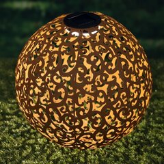 Светодиодный садовый светильник HI Solar в форме шара, 28,5 см, металлический, коричневый цена и информация | Уличное освещение | kaup24.ee