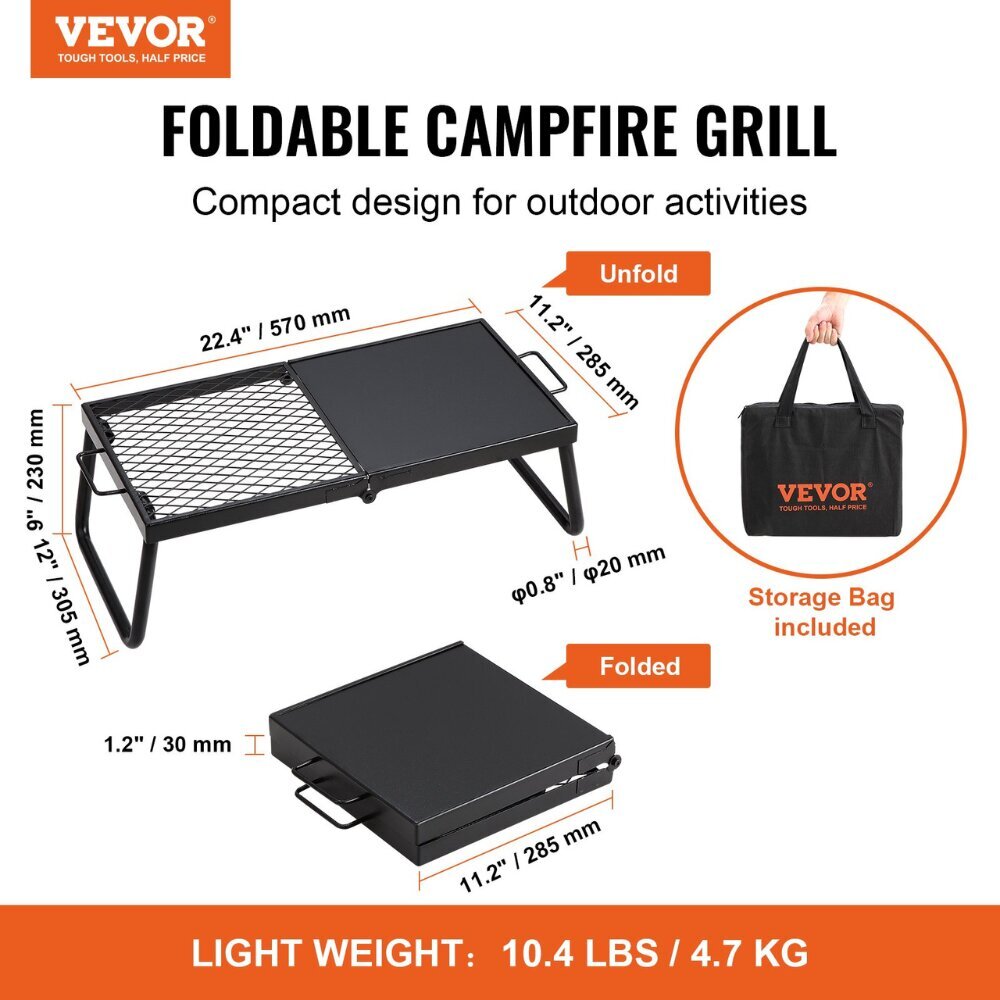 Kokkuklapitav grill-laud Vevor, 570x285x230 цена и информация | Grillid | kaup24.ee