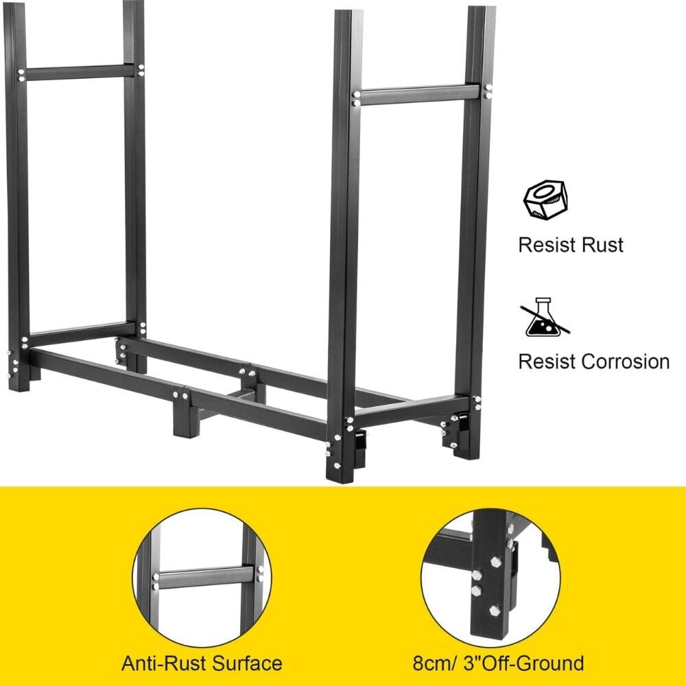 Metallist puualus Vevor, 590 kg, 244,5x36,2x122 цена и информация | Tarvikud kaminatele ja ahjudele | kaup24.ee