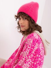 Шапка-бини женская темно-розовая, зимняя шапка цена и информация | Женские шапки | kaup24.ee