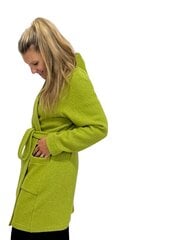 Täisvillane poolpikk mantel naistele, heleroheline цена и информация | Женские пальто | kaup24.ee
