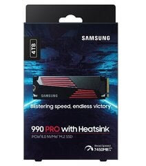 Samsung 990 PRO w/Heatsink 4TB tray цена и информация | Внутренние жёсткие диски (HDD, SSD, Hybrid) | kaup24.ee