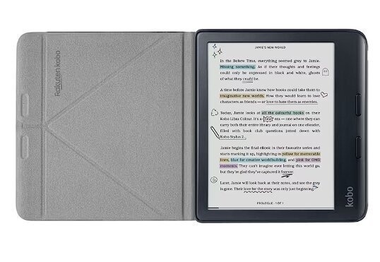 Kobo Libra Colour SleepCover Case Black (N428-AC-BK-E-PU) цена и информация | Tahvelarvuti kaaned ja kotid | kaup24.ee