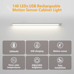 GMEKA TDL-61 LED Подсветка для дома, беспроводная на магнитах (40 см) цена и информация | Настенные светильники | kaup24.ee