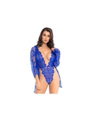 LEG AVENUE TEDDY AND ROBE BLUE S цена и информация | Сексуальное женское белье | kaup24.ee