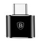 Adapter Baseus, USB USB-C OTG ühendusse, must цена и информация | USB jagajad, adapterid | kaup24.ee