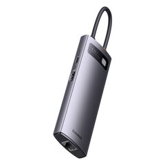 Картридер, 6 в 1, Baseus StarJoy HUB, USB-C 3xUSB HDMI RJ45 PD, серый цена и информация | Адаптеры и USB-hub | kaup24.ee