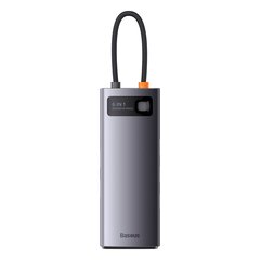 Kaardilugeja 6in1 Baseus StarJoy HUB, USB-C 3xUSB HDMI RJ45 PD, hall hind ja info | USB jagajad, adapterid | kaup24.ee