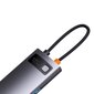 Kaardilugeja 6in1 Baseus StarJoy HUB, USB-C 3xUSB HDMI RJ45 PD, hall hind ja info | USB jagajad, adapterid | kaup24.ee