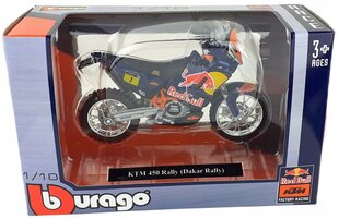 Mootorratas Bburago RedBull Cycle KTM 450 ralli 51071, 1:18 hind ja info | Poiste mänguasjad | kaup24.ee