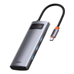 Многофункциональный кардридер, 5IN1, Baseus HUB, USB-C PD 100 Вт. HDMI, серый цена и информация | Адаптеры и USB-hub | kaup24.ee