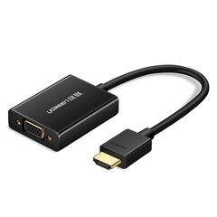 HDMI ja VGA adapter Ugreen MM1021, USB ja micro USB kaabel 1 m, must hind ja info | USB jagajad, adapterid | kaup24.ee