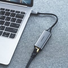 Внешний адаптер локальной сети, RJ45 - USB-C 1, гигабитный Ethernet, серый цена и информация | Аксессуары для компонентов | kaup24.ee