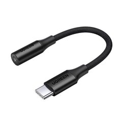 Переходник для наушников, USB-C и 3,5 мм, мини-джек 10 см, черный цена и информация | Адаптеры и USB-hub | kaup24.ee