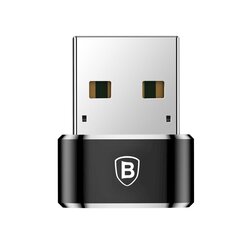 Маленький штекер-переходник, Baseus, разъем USB-C - USB, черный цена и информация | Адаптеры и USB-hub | kaup24.ee