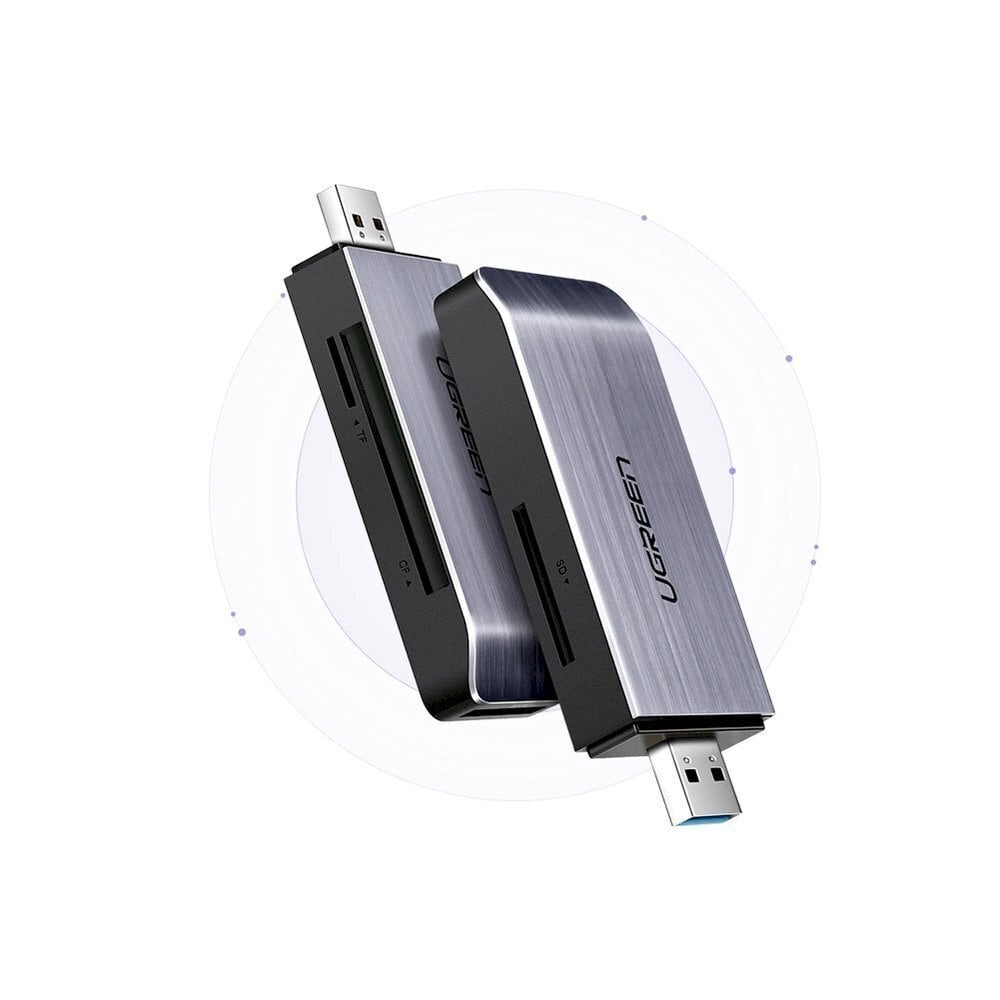 Mälukaardilugeja Ugreen, SD / micro SD / CF / MS USB 3.0 pistik, hall цена и информация | USB jagajad, adapterid | kaup24.ee