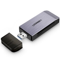 Устройство для чтения карт памяти, Ugreen, разъем SD / micro SD / CF / MS USB 3.0, серый цена и информация | Адаптеры и USB-hub | kaup24.ee