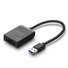 Устройство для чтения карт памяти, Ugreen, SD/микро SD разъем USB 3.0 15 см, черный цена и информация | Адаптеры и USB-hub | kaup24.ee