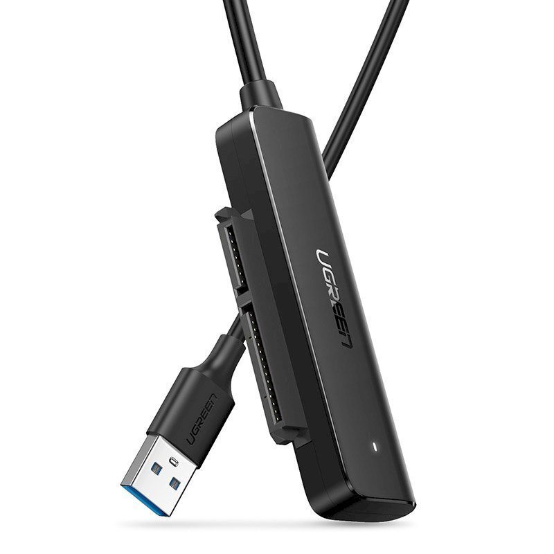 Adapter Ugreen, HDD, SSD 2.5, SATA III 3.0 USB-le, must цена и информация | USB jagajad, adapterid | kaup24.ee