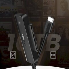 Переходник, HDD SSD 2,5'' SATA III 3.0 на USB-C, черный цена и информация | Адаптеры и USB-hub | kaup24.ee