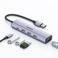 Multifunktsionaalne HUB adapter splitter, Ugreen, USB 3.0 - 3x USB, Ethernet RJ-45 USB-C PD, hall цена и информация | USB jagajad, adapterid | kaup24.ee