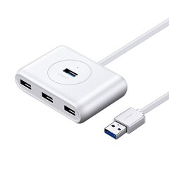 Многофункциональный разветвитель USB портов HUB, Ugreen, 4x USB 3.0, 1 м, белый цена и информация | Адаптеры и USB-hub | kaup24.ee