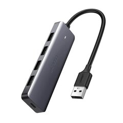 Разветвитель USB портов HUB, Ugreen, 4x USB 3.2 с портом питания micro USB, серый цена и информация | Адаптеры и USB-hub | kaup24.ee