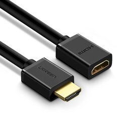 Кабель-удлинитель, Ugreen, 0,5 м., HDMI 4K 10,2 Гбит/с., 340 МГц., черный цена и информация | Адаптеры и USB-hub | kaup24.ee