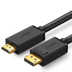 Кабель-переходник, Ugreen, DisplayPort - HDMI, 4K 30 Гц., 32 AWG., 1,5 м., черный цена и информация | Адаптеры и USB-hub | kaup24.ee