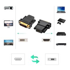 Переходник, Ugreen 201241, HDMI внутренний - DVI внешний FHD 60 Гц, черный цена и информация | Адаптеры и USB-hub | kaup24.ee