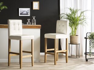Комплект из 2 барных стульев Beliani Madison, белый/коричневый цена и информация | Стулья для кухни и столовой | kaup24.ee
