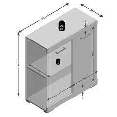 Kapp FMD, 80x34,8x89.9cm, hall hind ja info | Kummutid | kaup24.ee