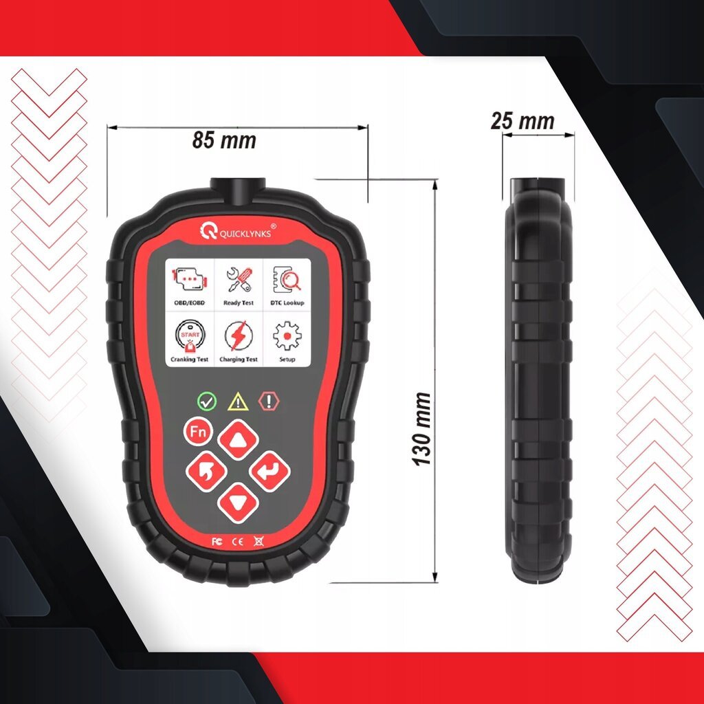 Tester Obd J Quicklynks Diagnostiline Liides цена и информация | Turvasüsteemid ja 12V seadmed | kaup24.ee