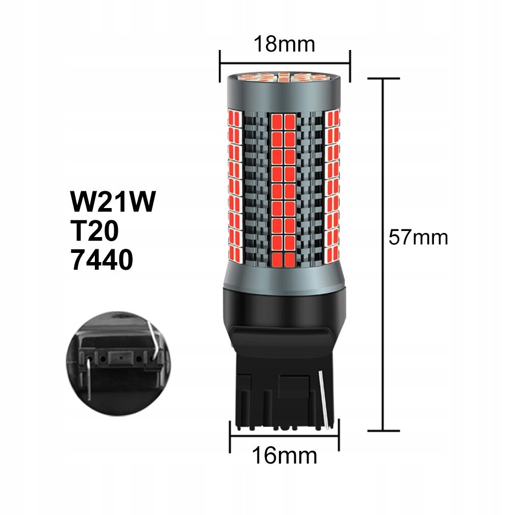 Led-pirn Xstorm W21W T20 Punane цена и информация | Autopirnid | kaup24.ee