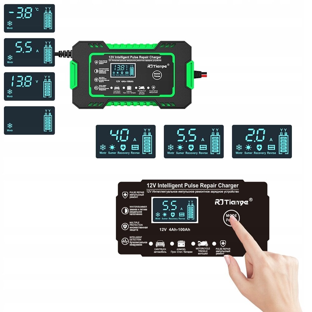 Autolaadija Impulsslaadija 12V 6A Aku Remondifunktsioon hind ja info | Turvasüsteemid ja 12V seadmed | kaup24.ee