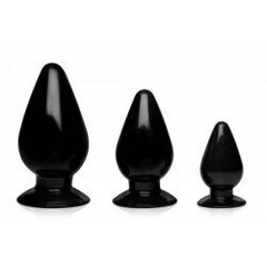 Kolmekordse koonusega anaaltappide komplekt 3 tükki, must hind ja info | BDSM ja fetish | kaup24.ee