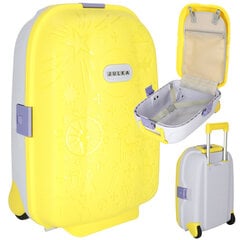 Детский чемодан на колесиках, желтый цена и информация | Чемоданы, дорожные сумки | kaup24.ee