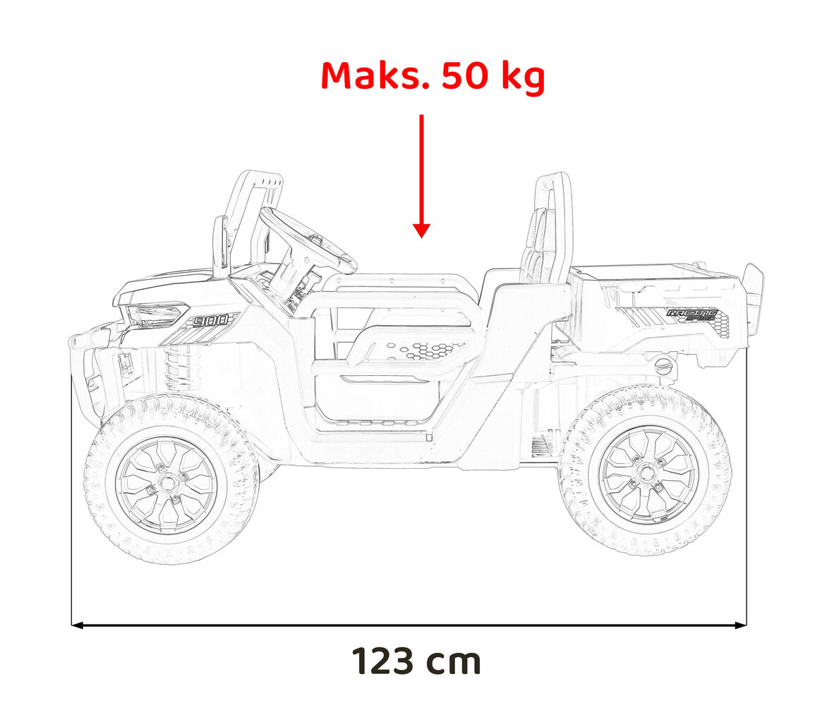 Kahekohaline 4x4 Speed 900, valge цена и информация | Laste elektriautod | kaup24.ee