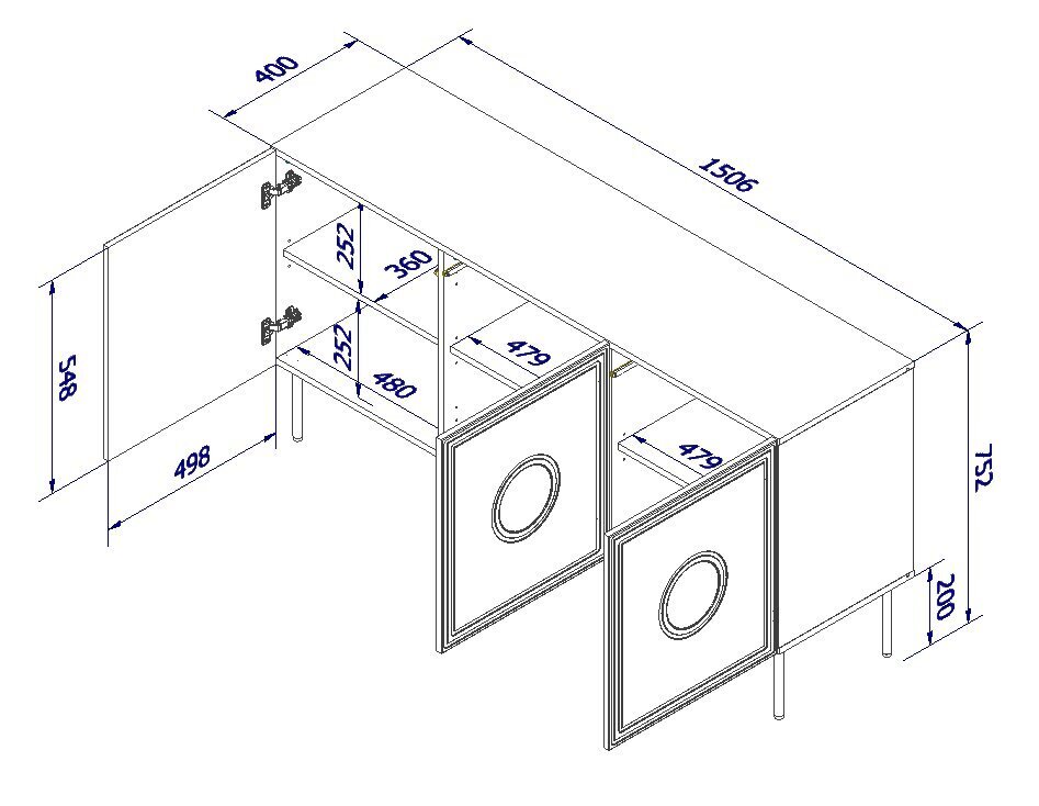 Kummut Cama Meble Palazzo, must hind ja info | Kummutid | kaup24.ee