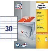 Kleebitavad etiketid Avery A4, 70x29,7mm hind ja info | Kirjatarbed | kaup24.ee