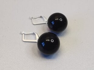 Серебряные серьги для женщин с янтарными черными бусинами цена и информация | Серьги | kaup24.ee