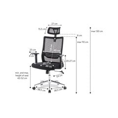 Kontoritool Techly, pööratav, reguleeritava kõrgusega, ventileeritav, peatoega цена и информация | Офисные кресла | kaup24.ee