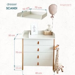 Комод Ingvart Scandi 2-in-1, 85x80x50 см, белый цена и информация | Комоды | kaup24.ee